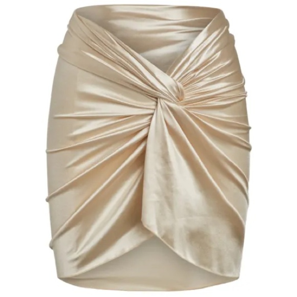 Monday Swimwear Andros Mini Sarong - Champagne Shiny Jersey